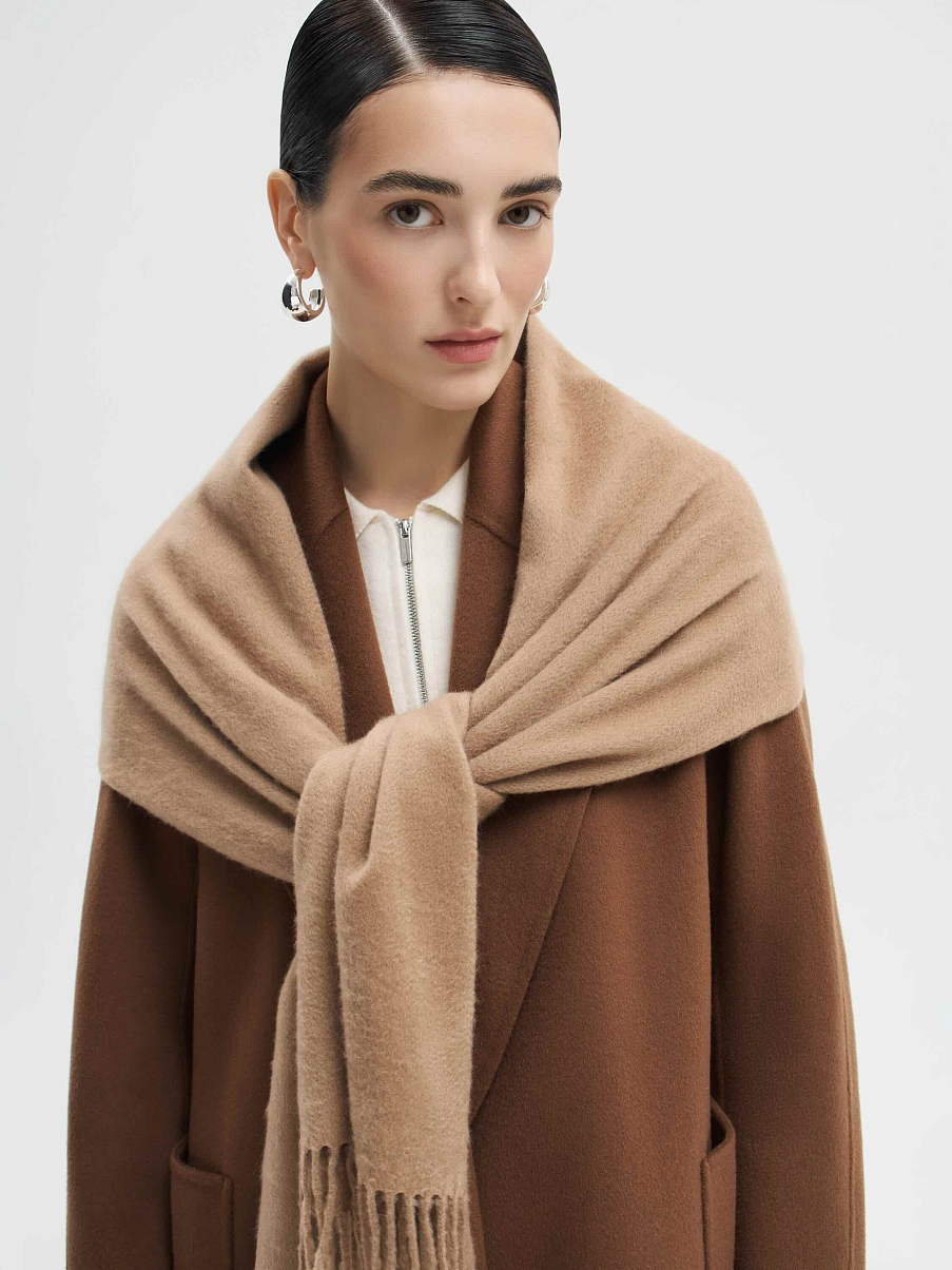 Шарф из кашемира с бахромой