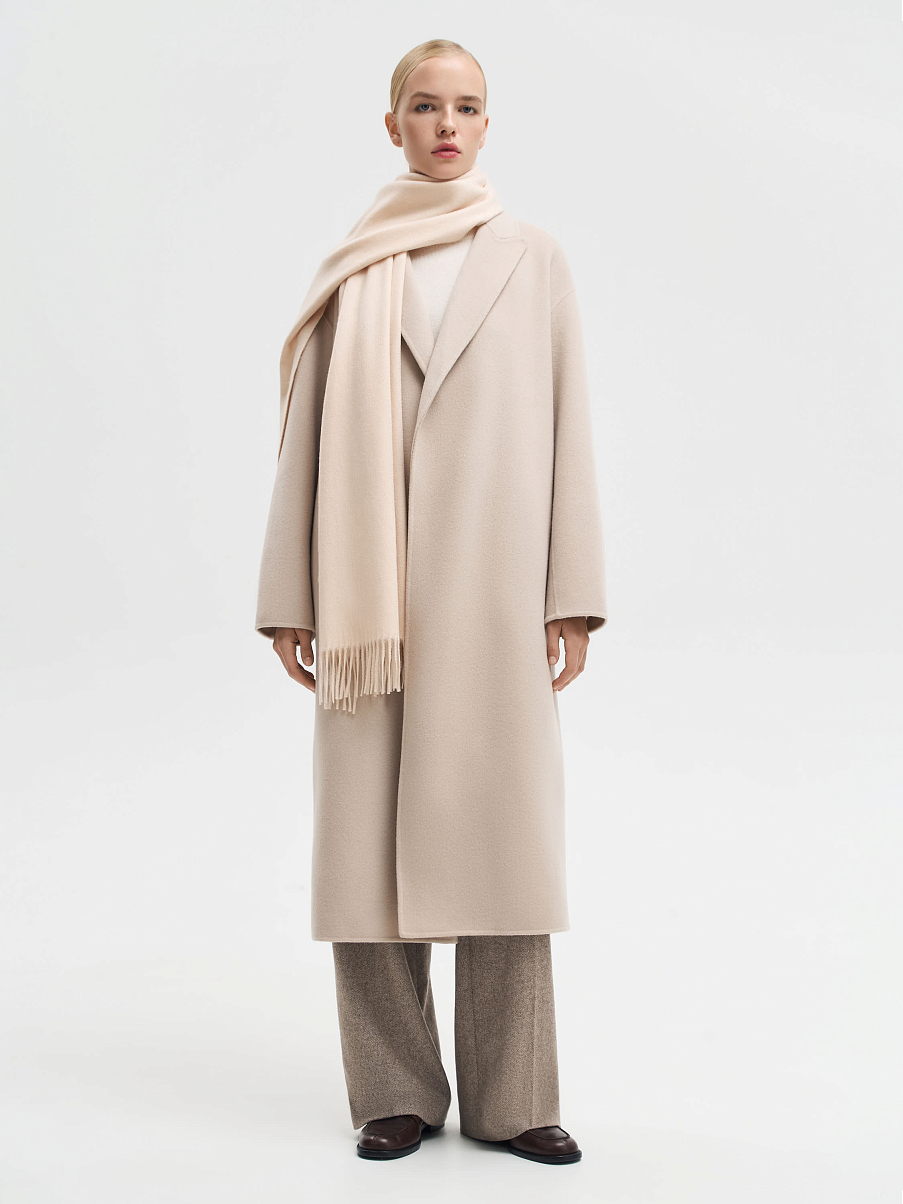 Шарф из кашемира с бахромой