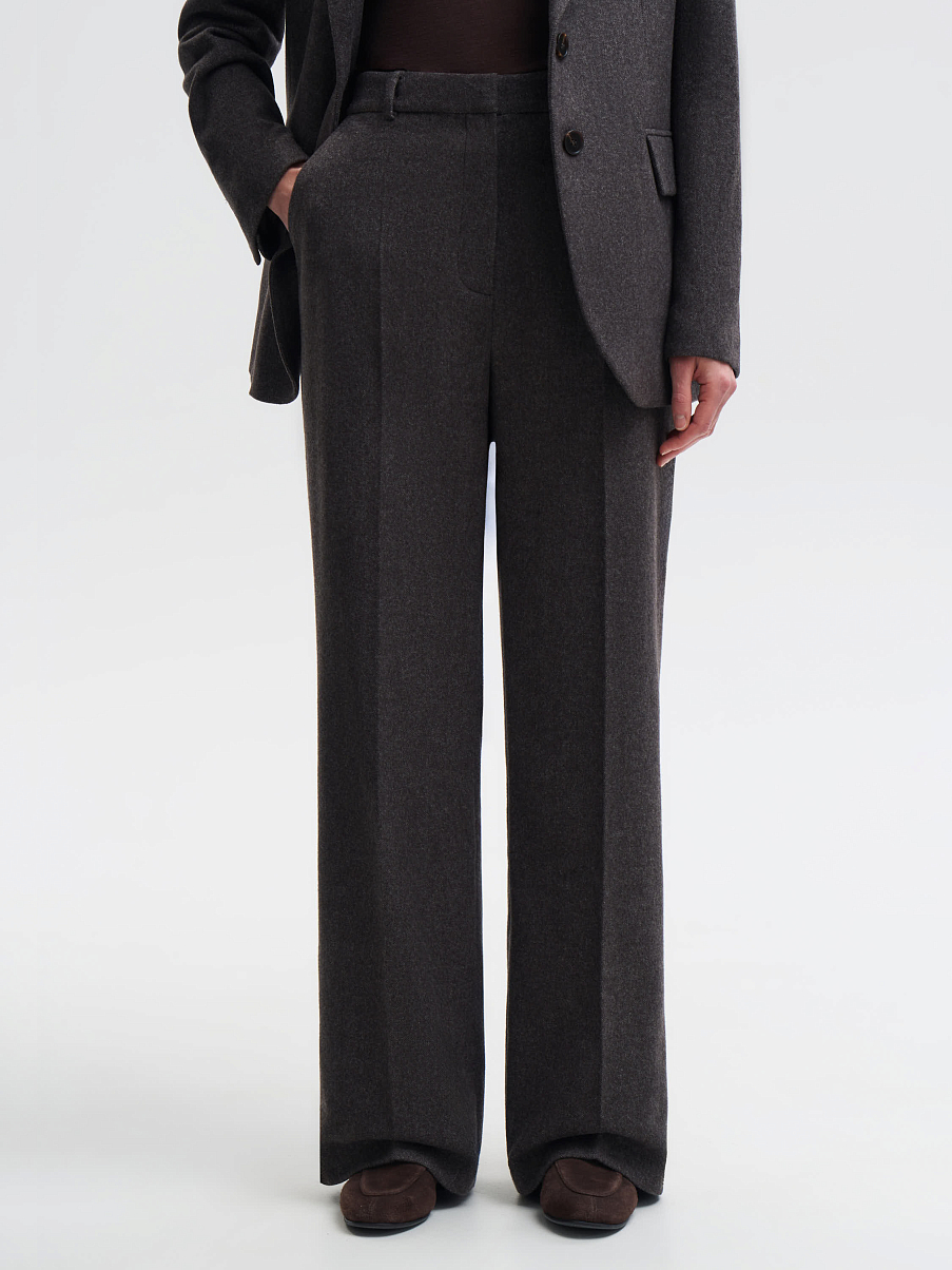 Брюки из шерсти с шелком