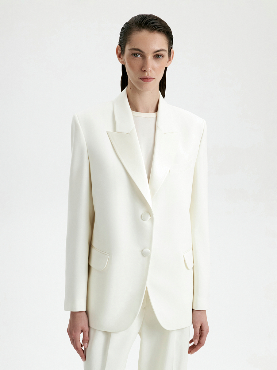 Однобортный жакет из шерсти