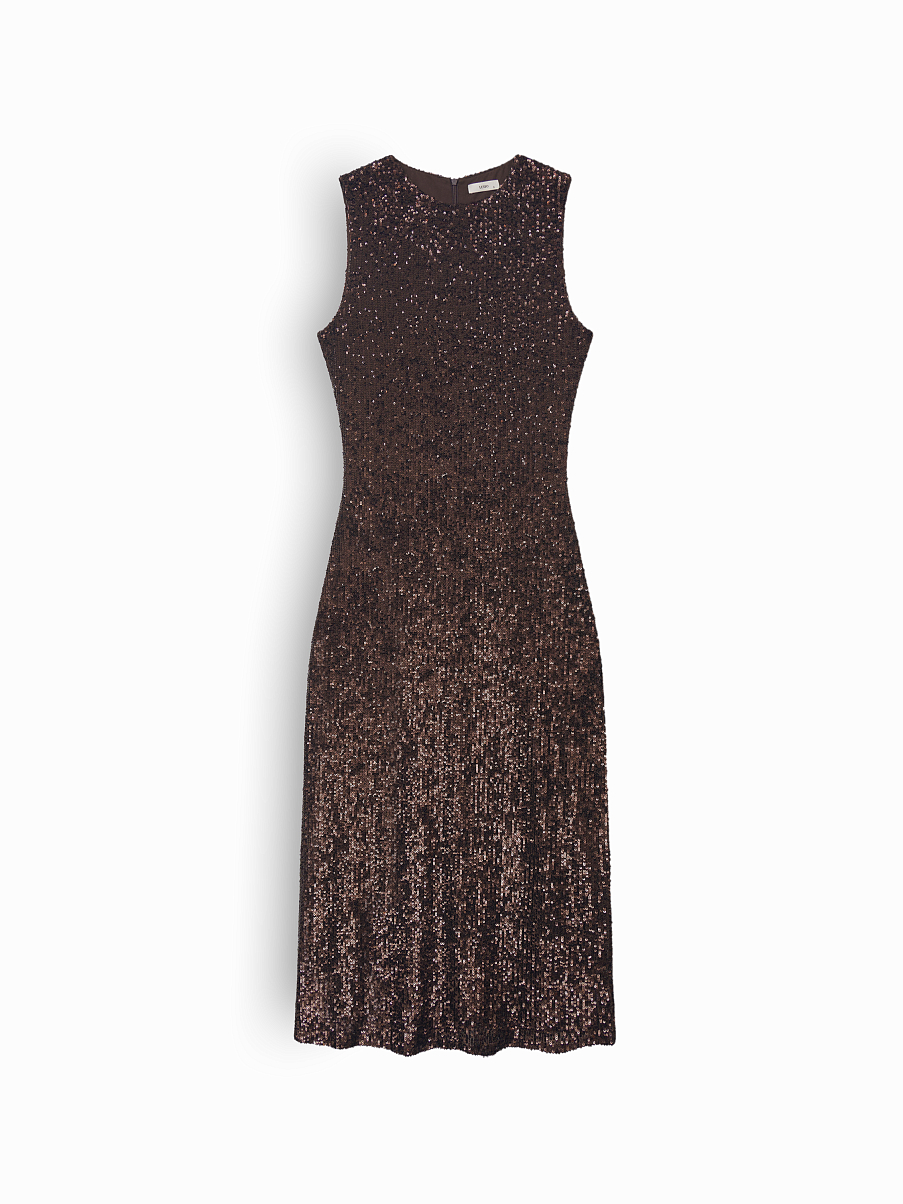 Платье миди с пайетками