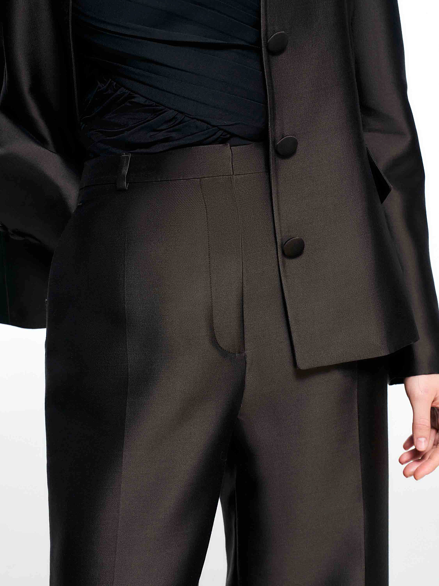 Брюки из шерсти с шелком