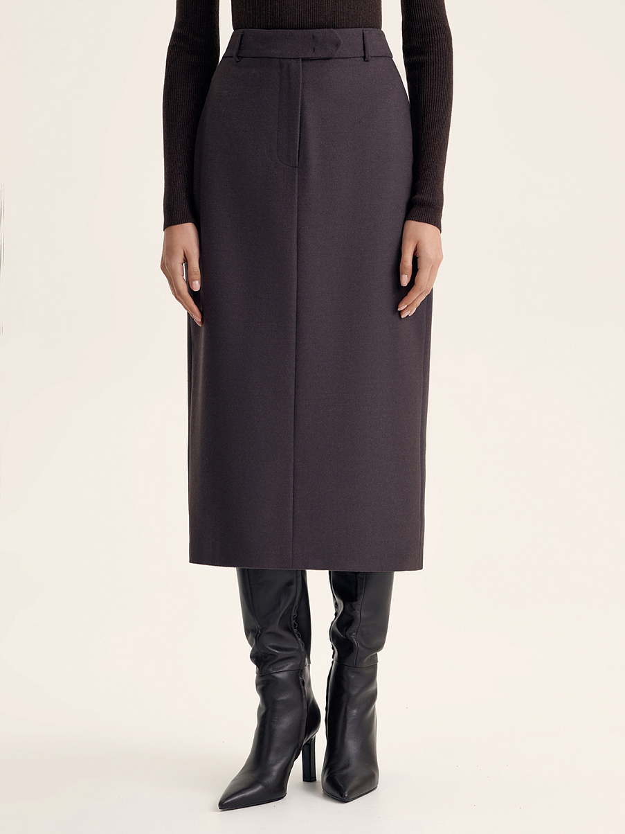 Юбка миди с шерстью