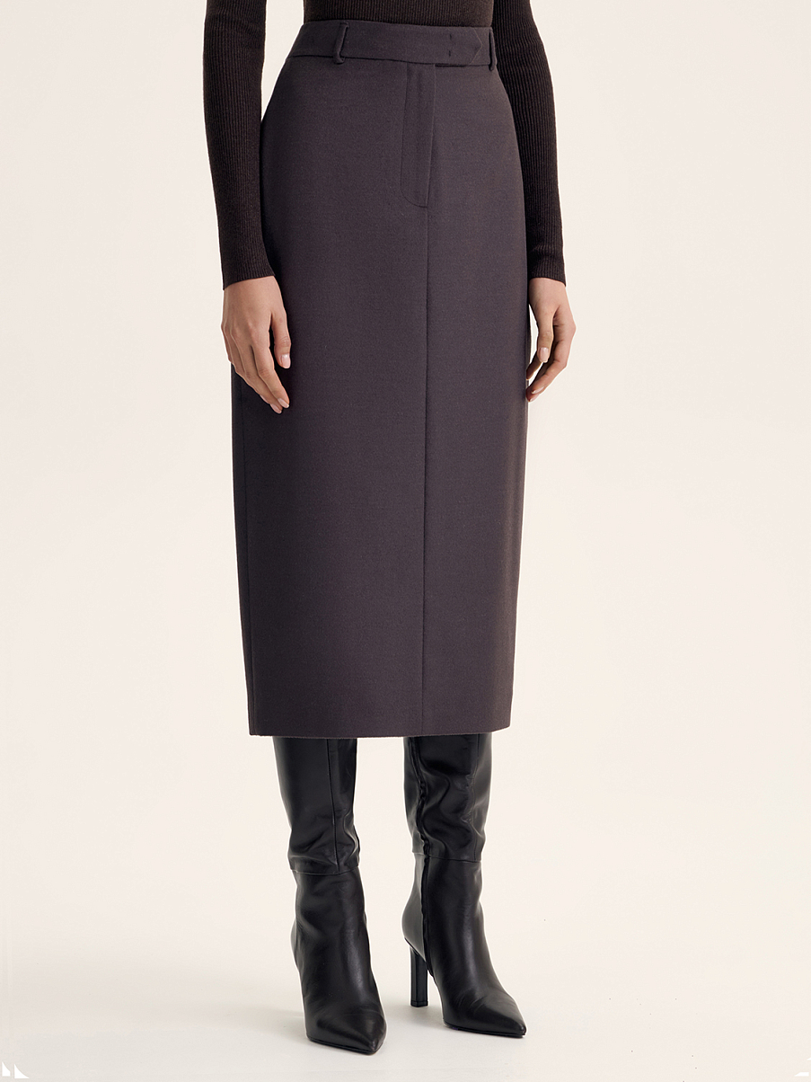 Юбка миди с шерстью