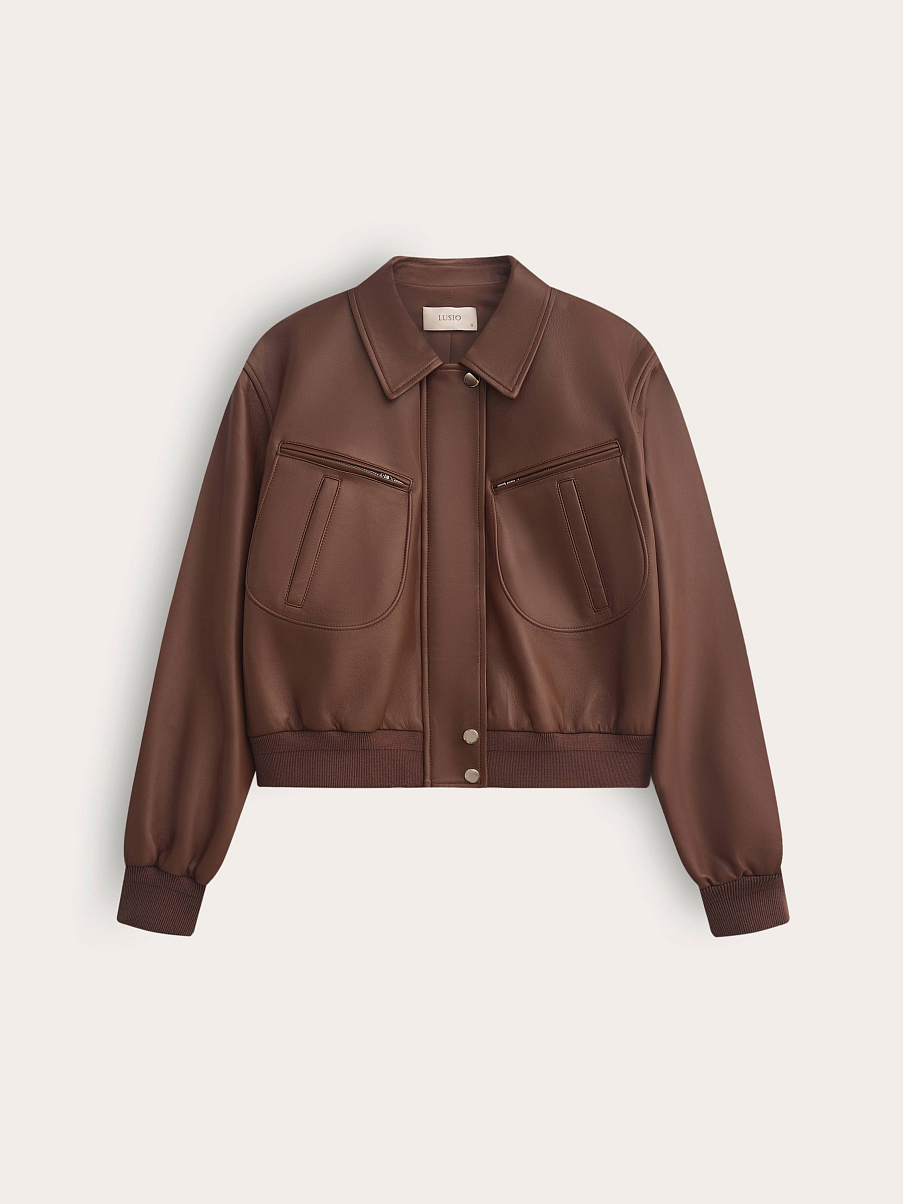 Куртка-бомбер из кожи
