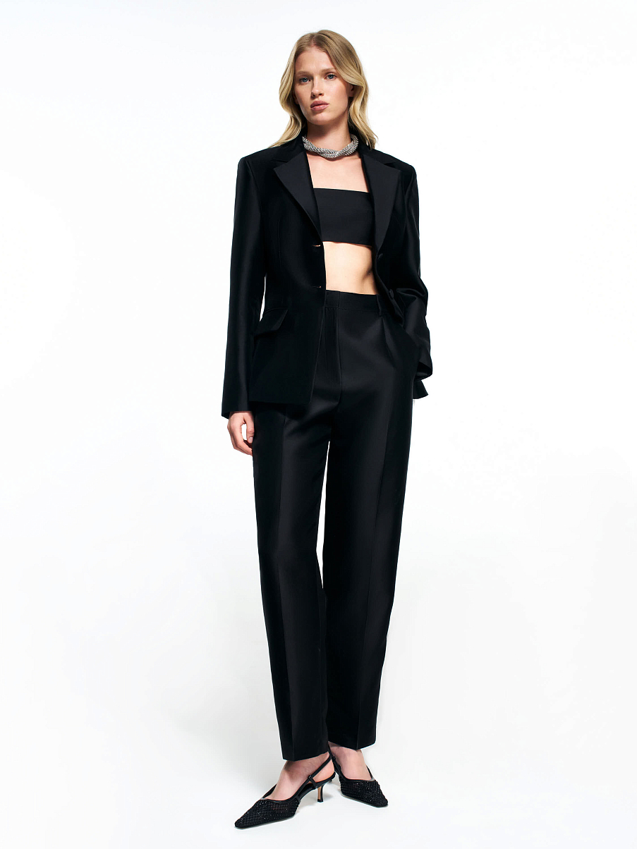 Брюки из шерсти с шелком