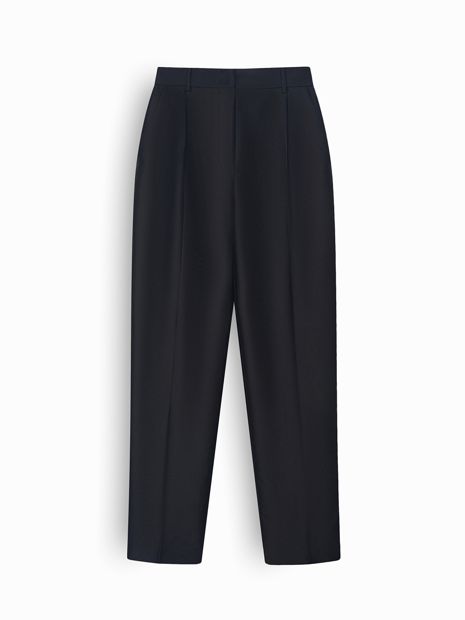 Брюки из шерсти с шелком