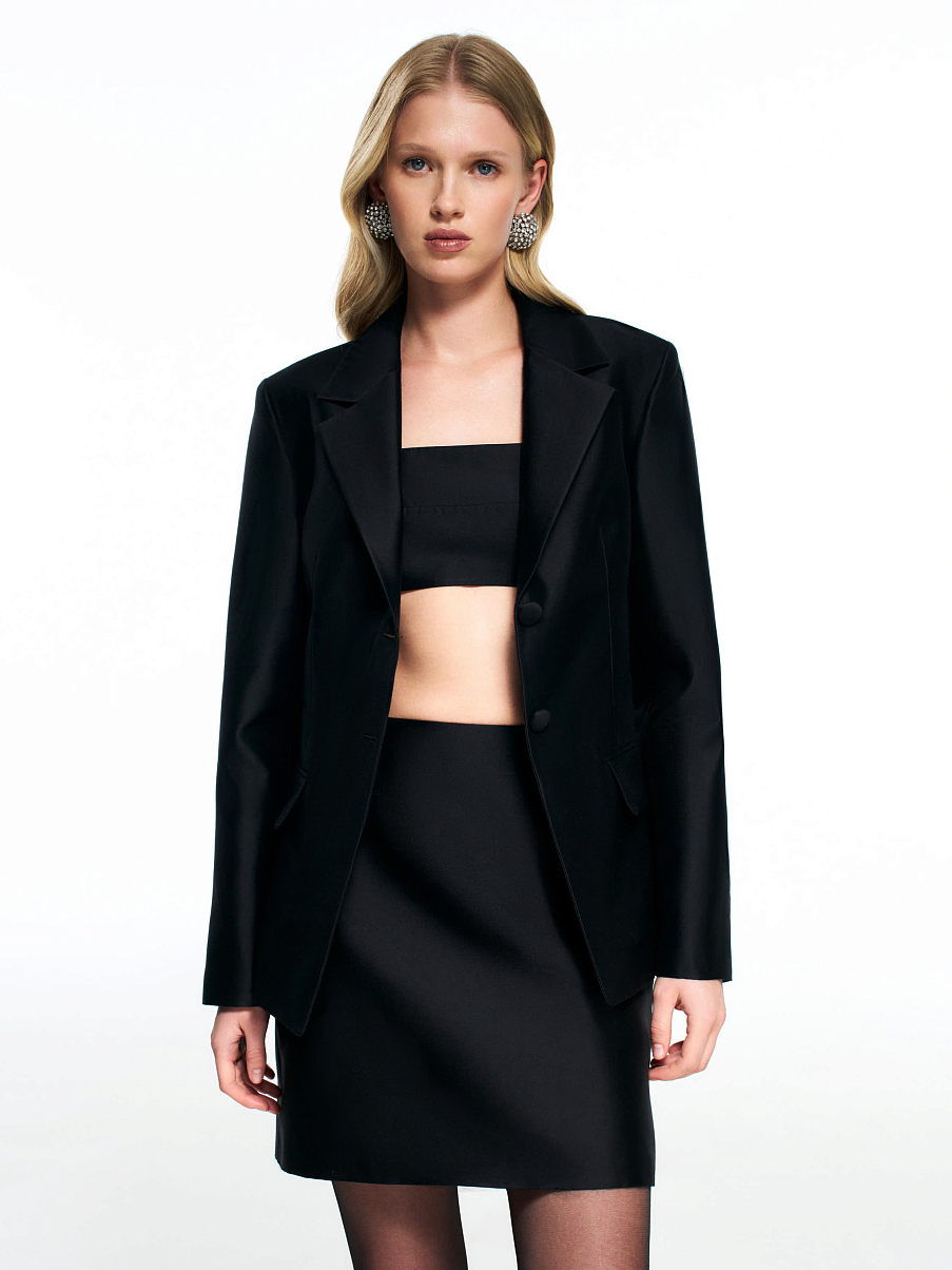 Юбка из шерсти с шелком