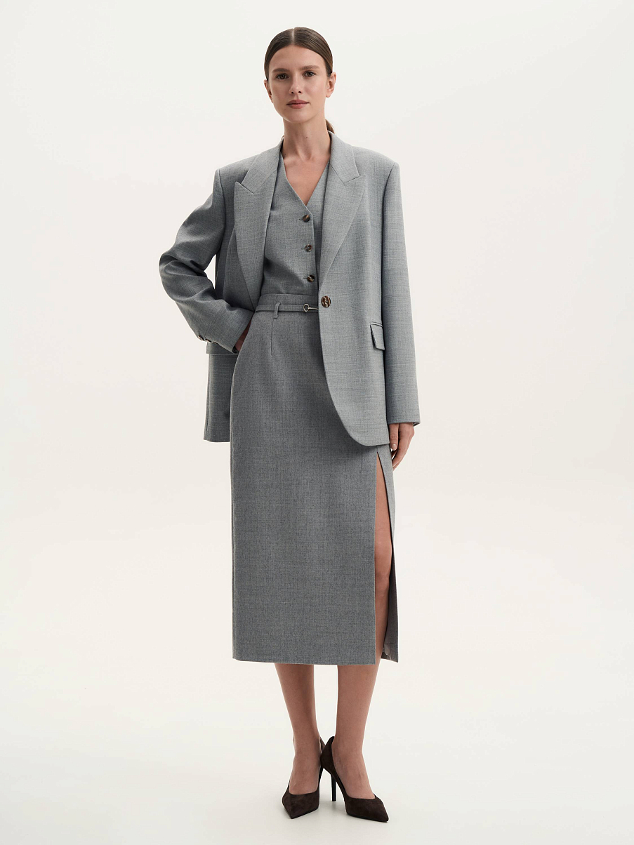 Юбка миди с разрезом