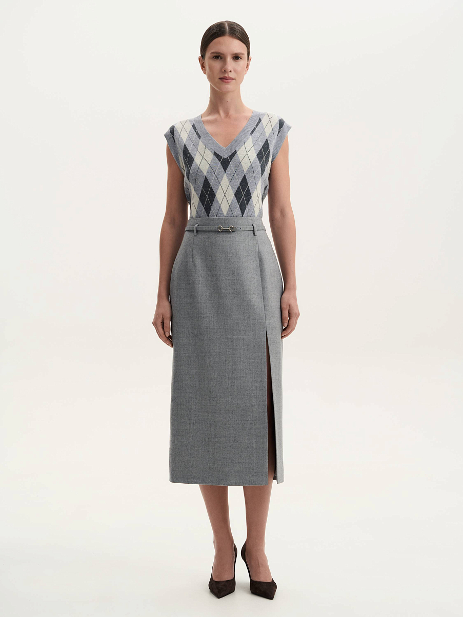 Юбка миди с разрезом