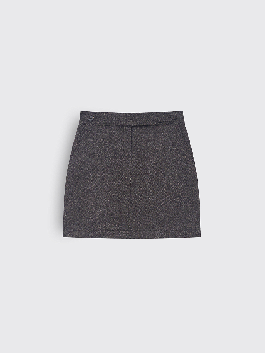 Юбка из шерсти с шелком