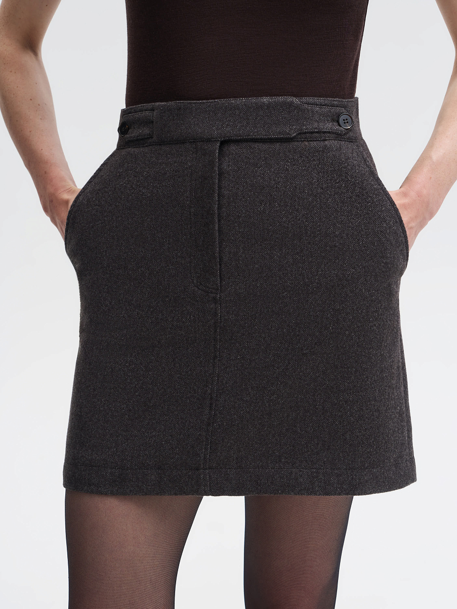 Юбка из шерсти с шелком