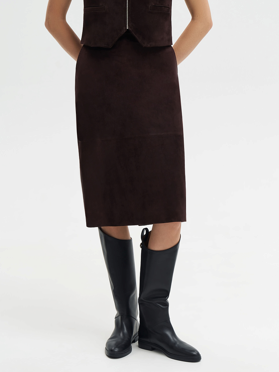 Юбка миди из замши