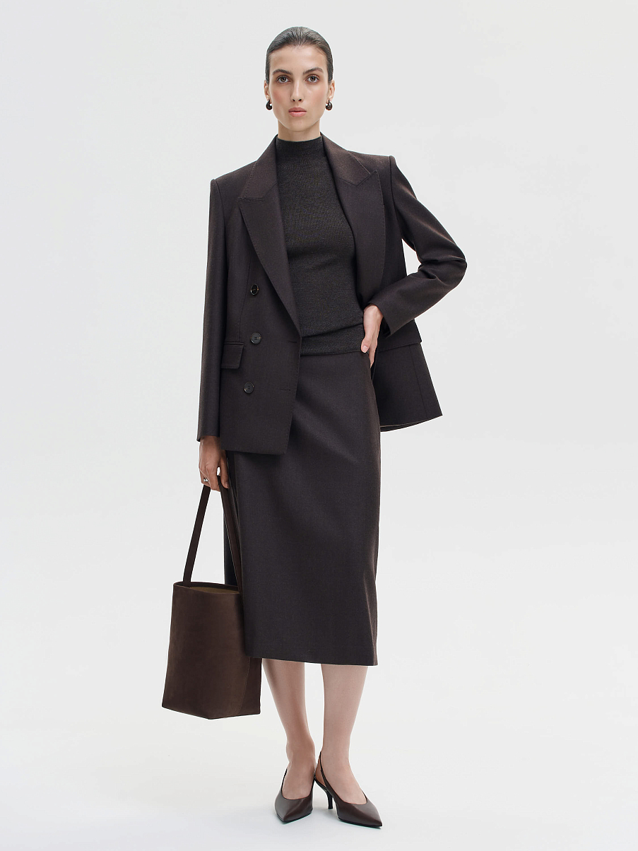 Юбка миди из шерсти