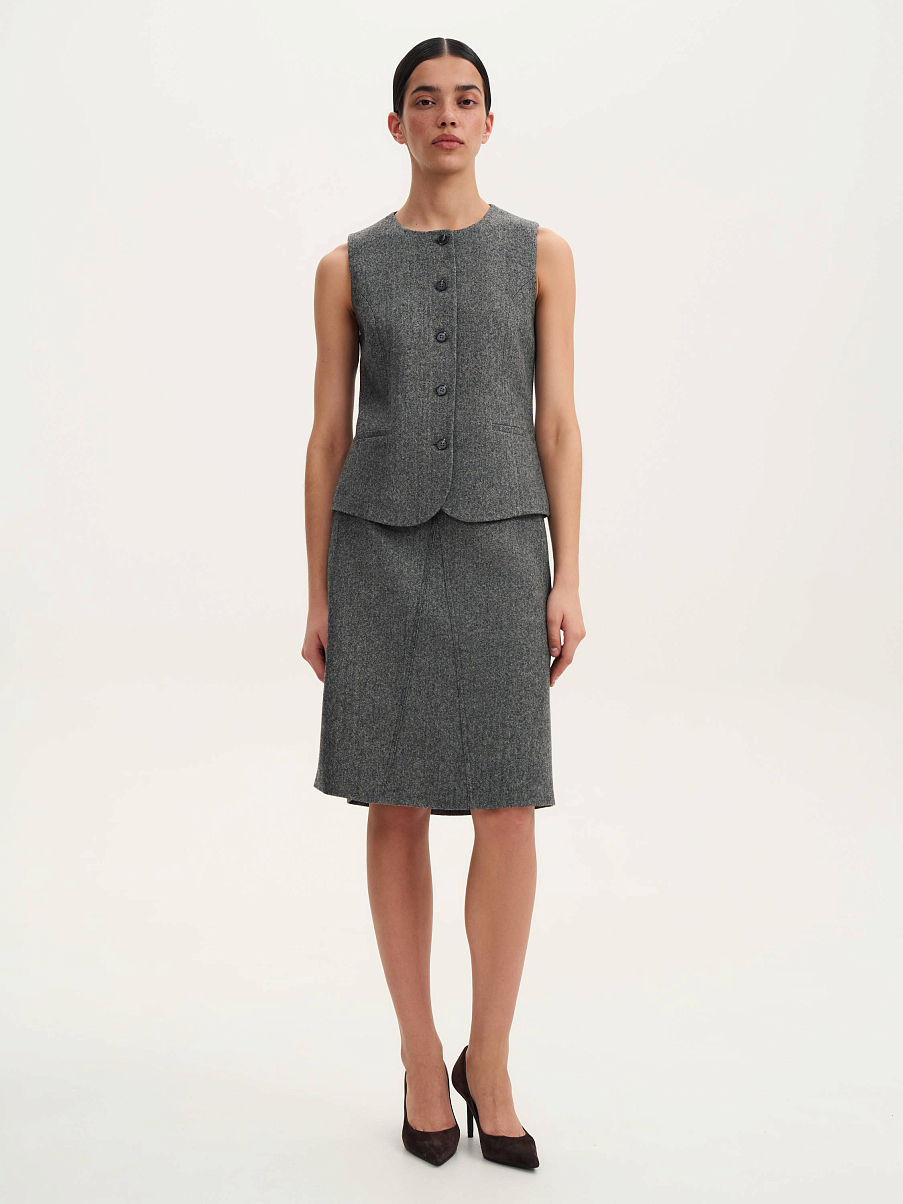 Юбка миди из шерсти