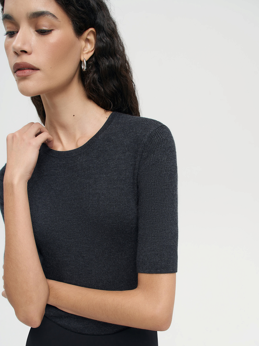 Топ из мериноса с шелком