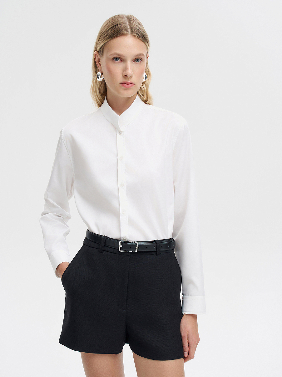 Рубашка с воротником-стойкой