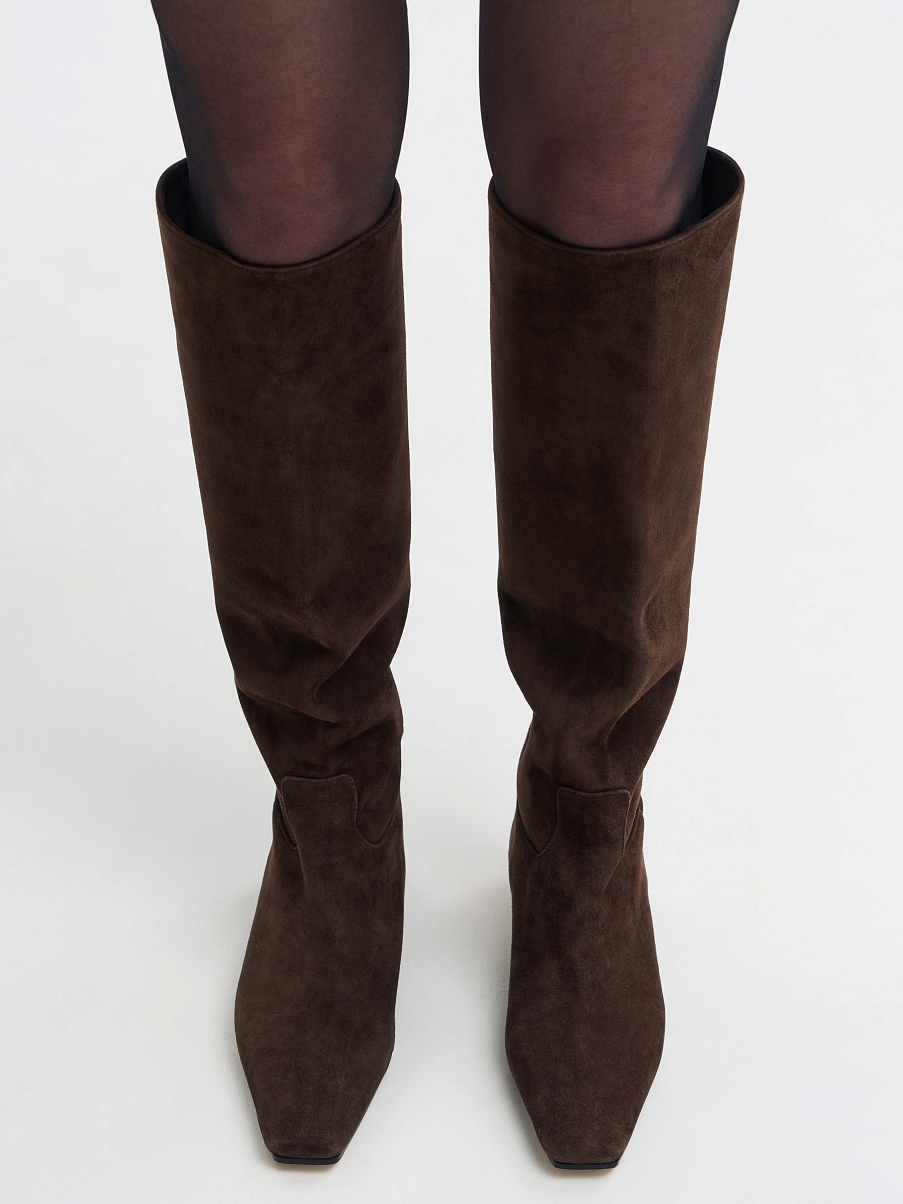 Сапоги из замши