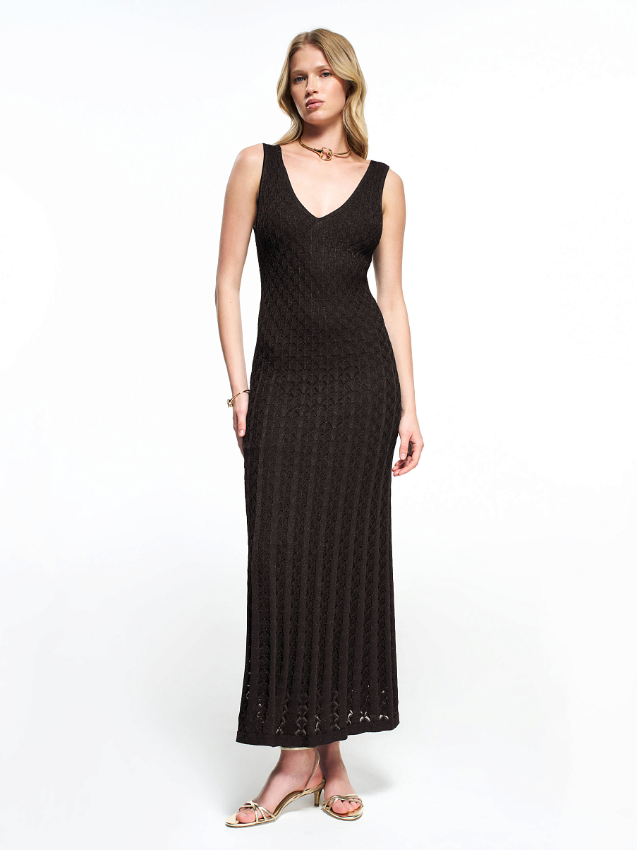 Платье макси трикотажное