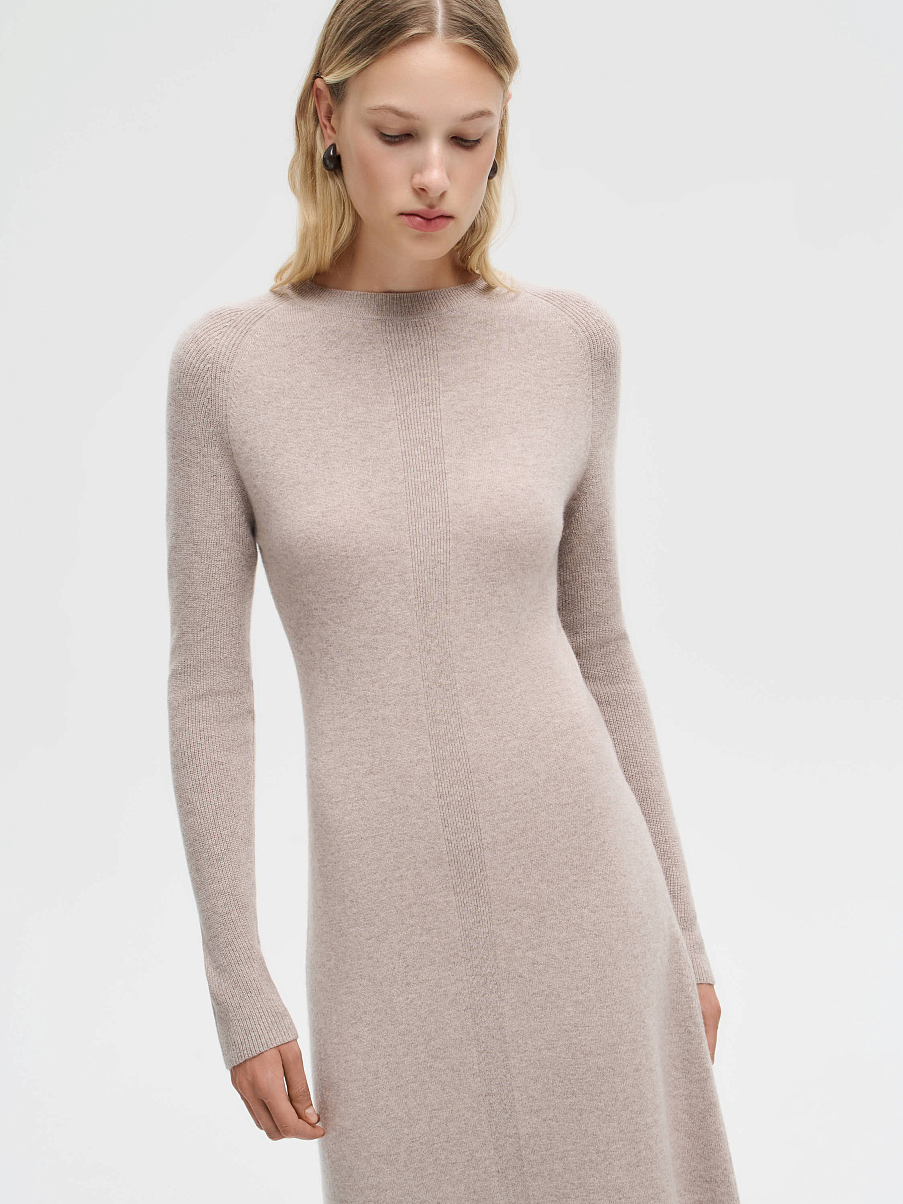 Платье макси из мериноса с кашемиром