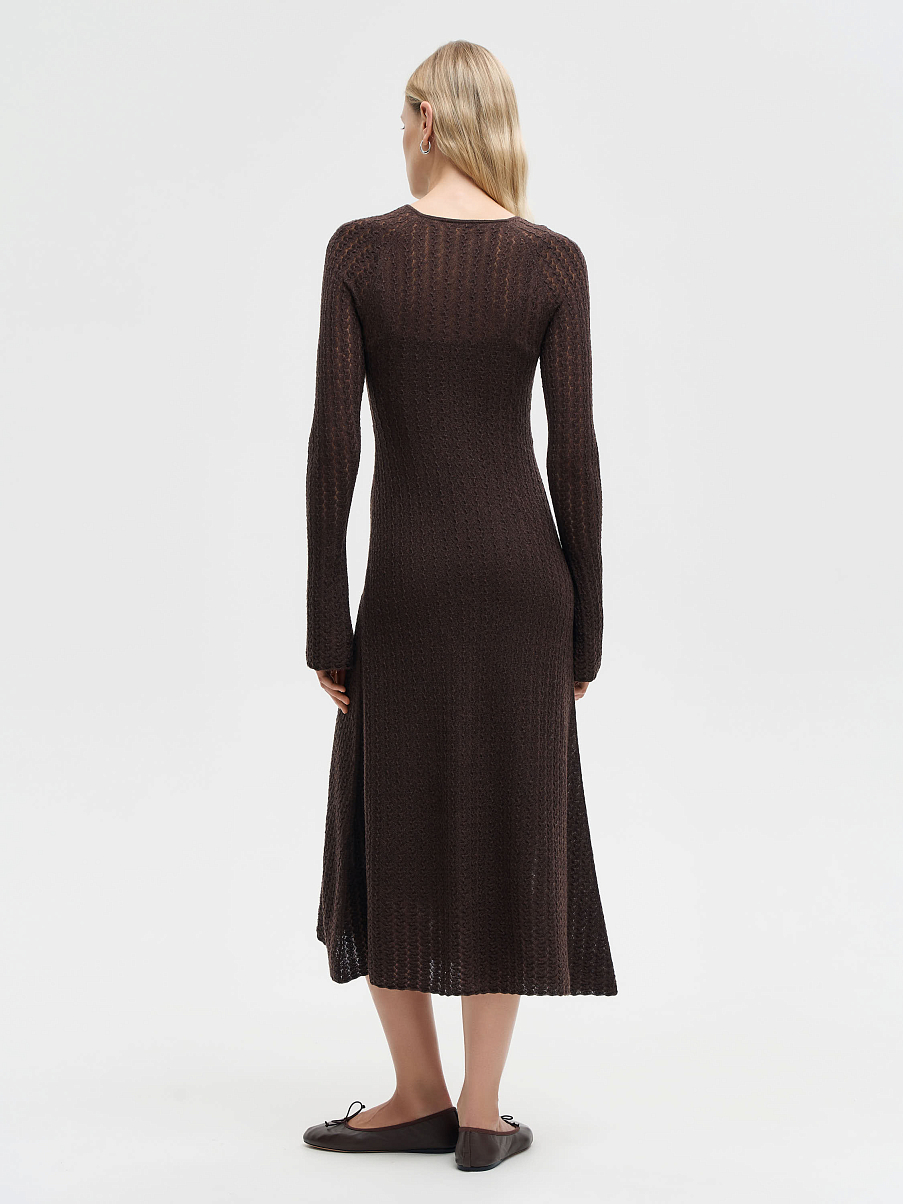 Платье ажурной вязки из мериноса