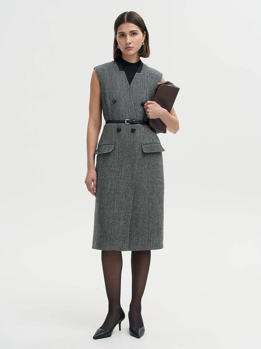 Платье миди из шерсти