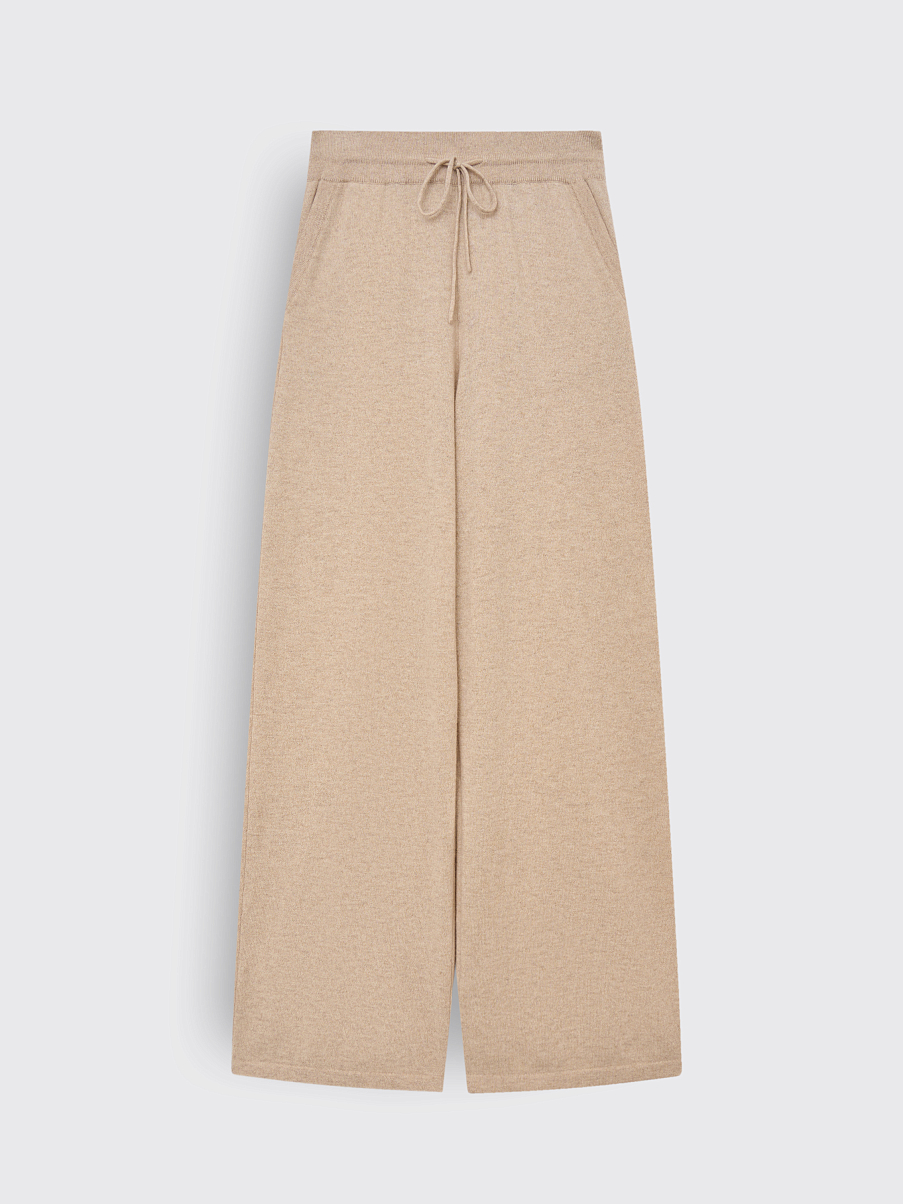 Брюки широкие из кашемира