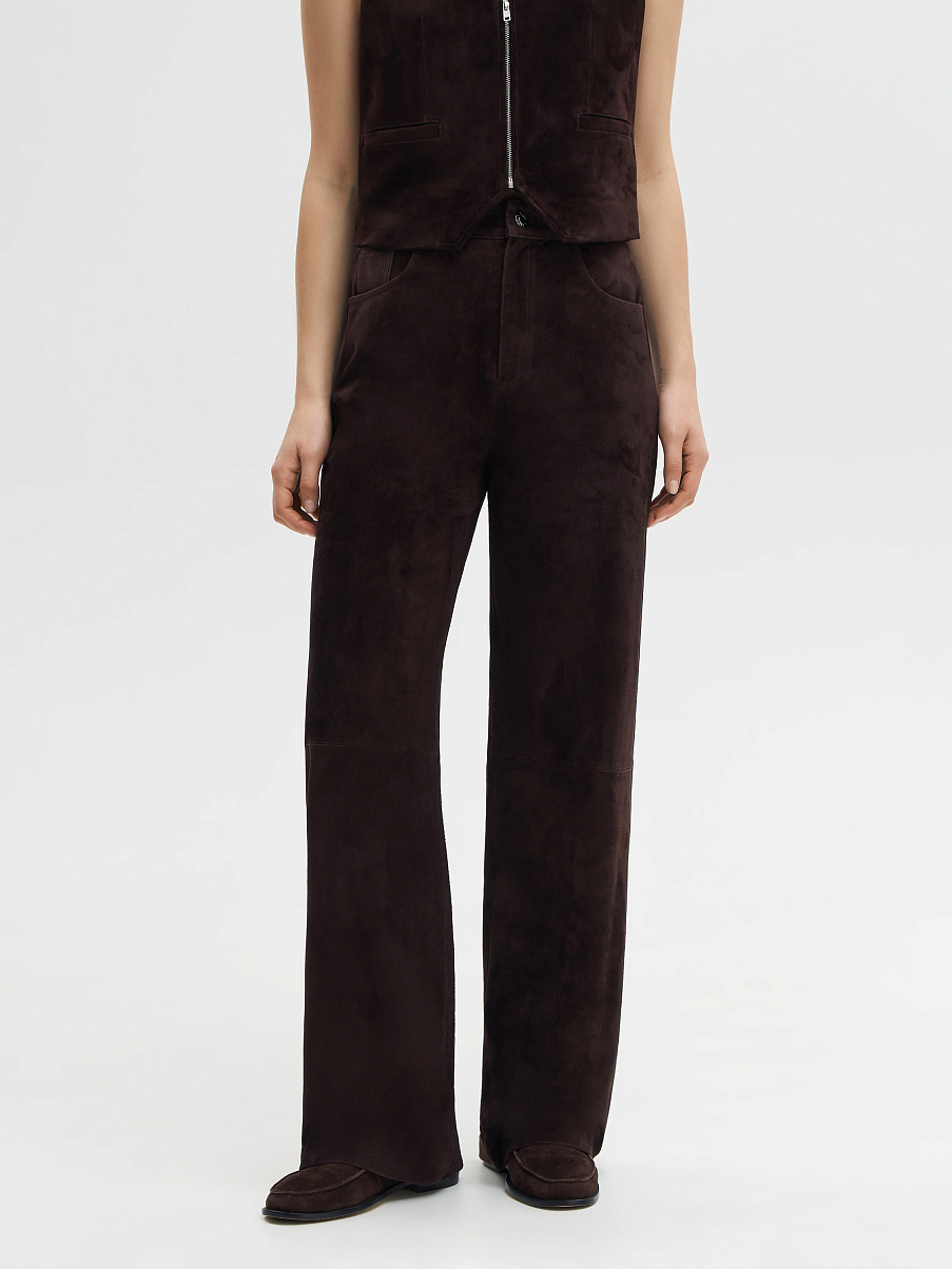 Брюки из замши