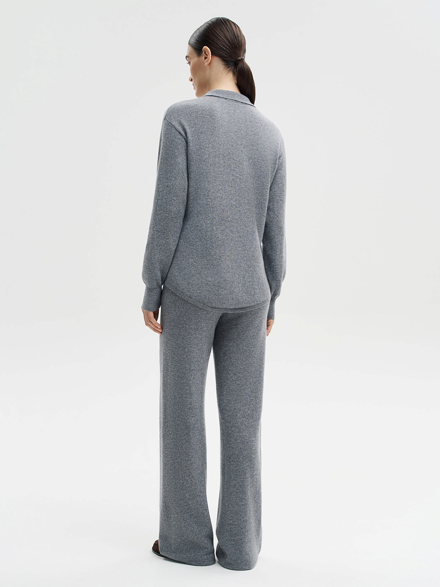 Брюки прямые из шерсти с кашемиром