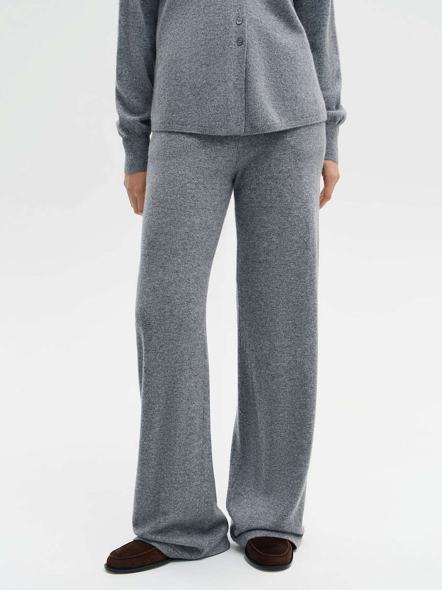 Брюки прямые из шерсти с кашемиром