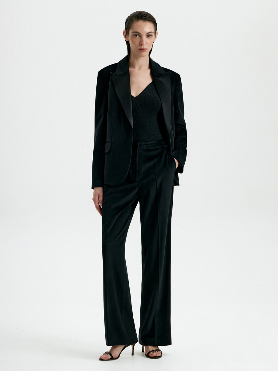 Прямые брюки из шерсти со стрелками