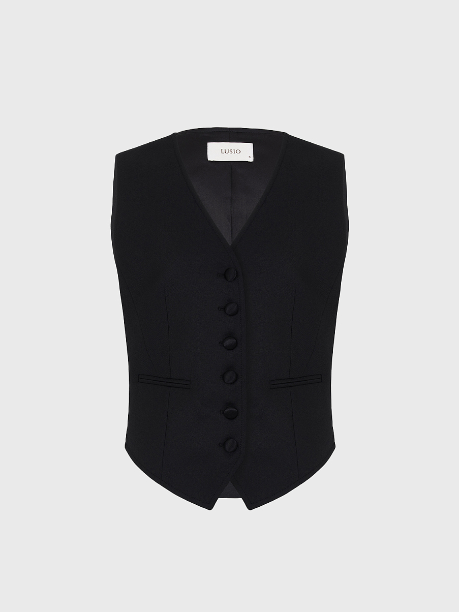 Жилет на пуговицах из шерсти