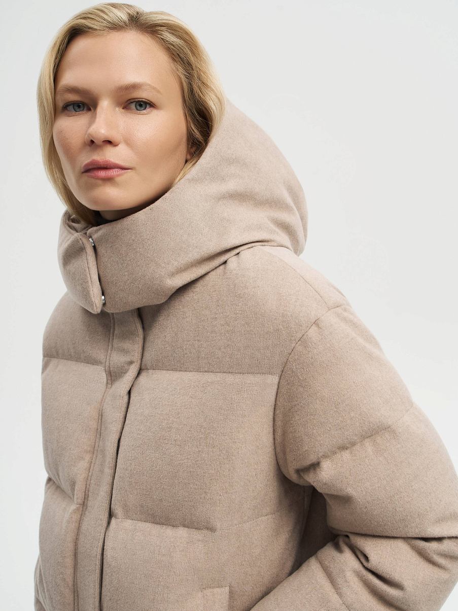 Пуховик из шерсти мериноса и шелка