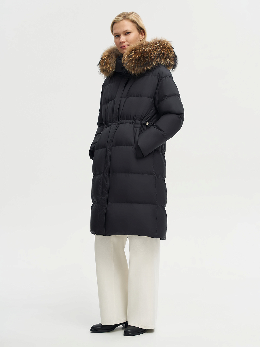 Пуховик удлиненный утепленный