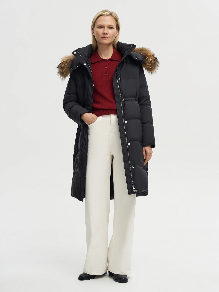 Пуховик удлиненный утепленный