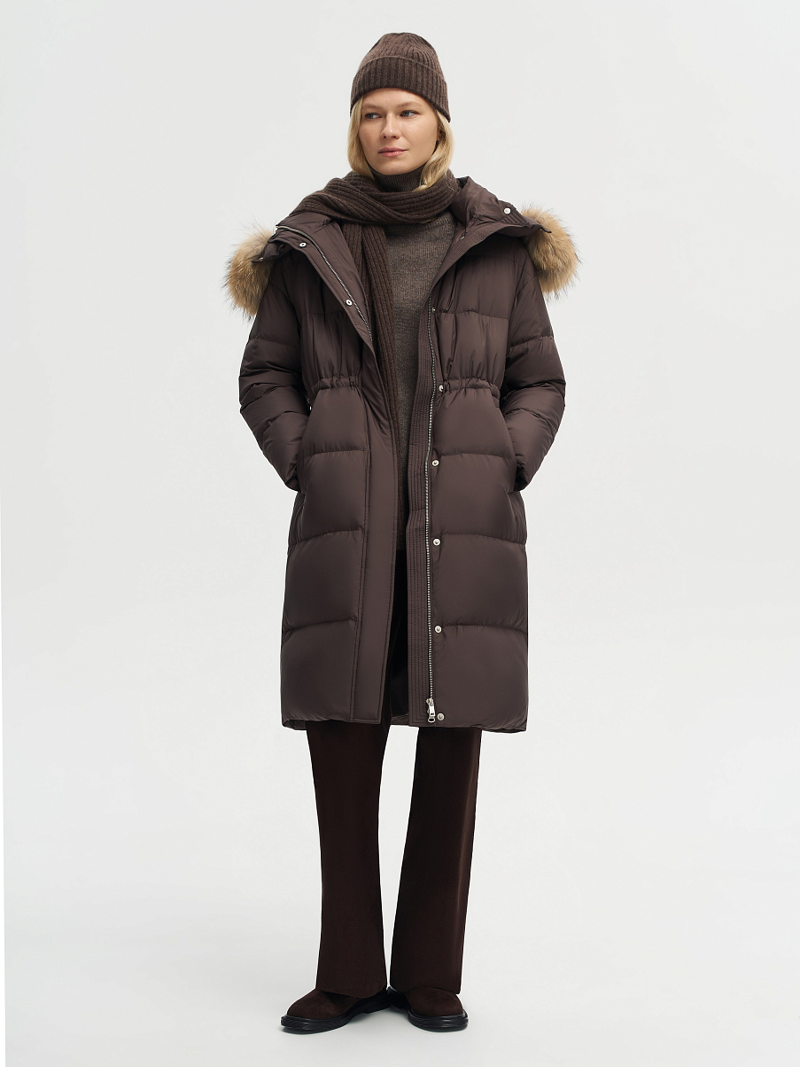Пуховик удлиненный утепленный