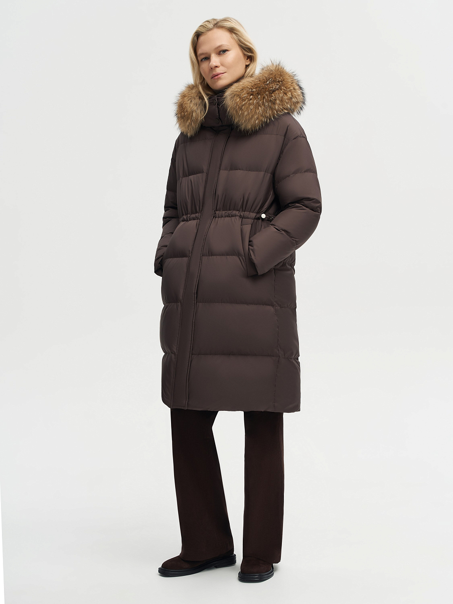 Пуховик удлиненный утепленный