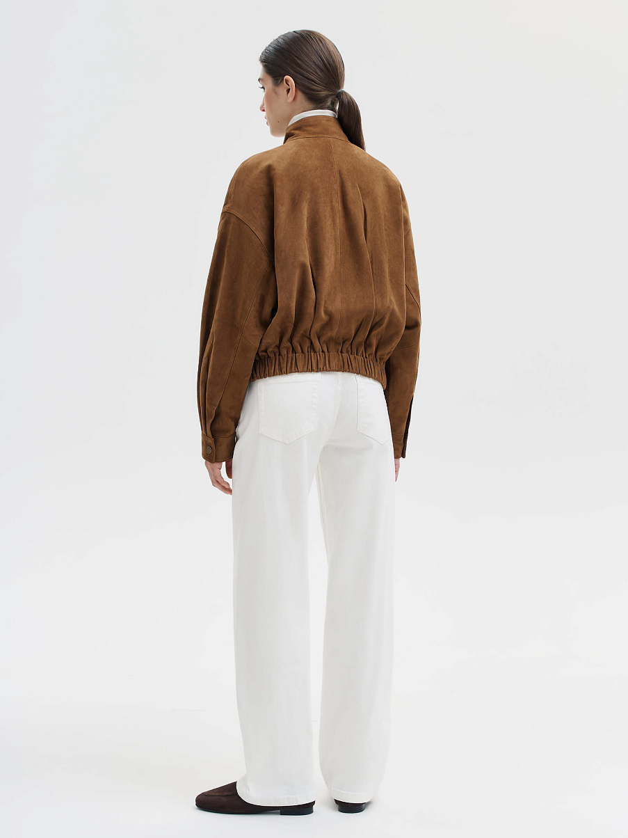 Бомбер из замши