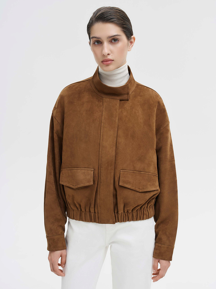 Бомбер из замши