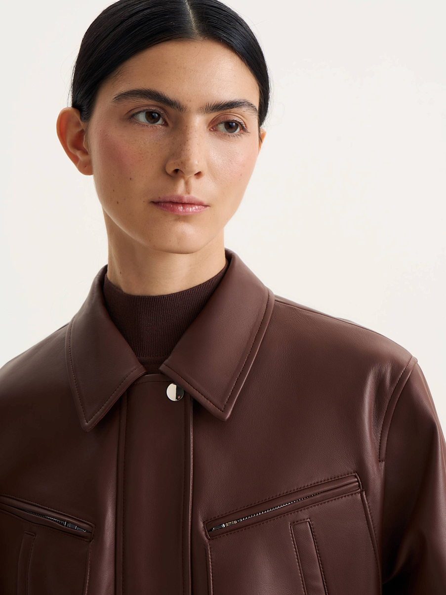 Куртка-бомбер из кожи