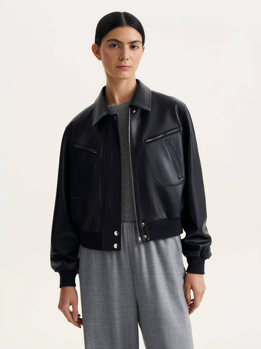 Куртка-бомбер из кожи