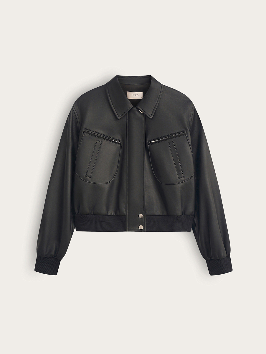 Куртка-бомбер из кожи