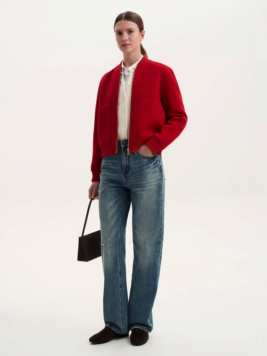 Бомбер из кашемира и шерсти мериноса