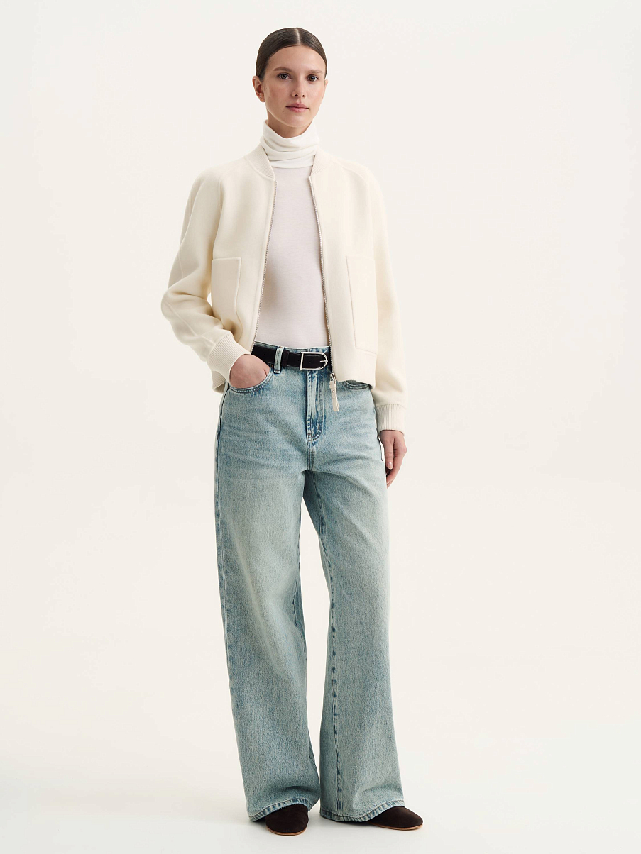 Бомбер из кашемира и шерсти мериноса