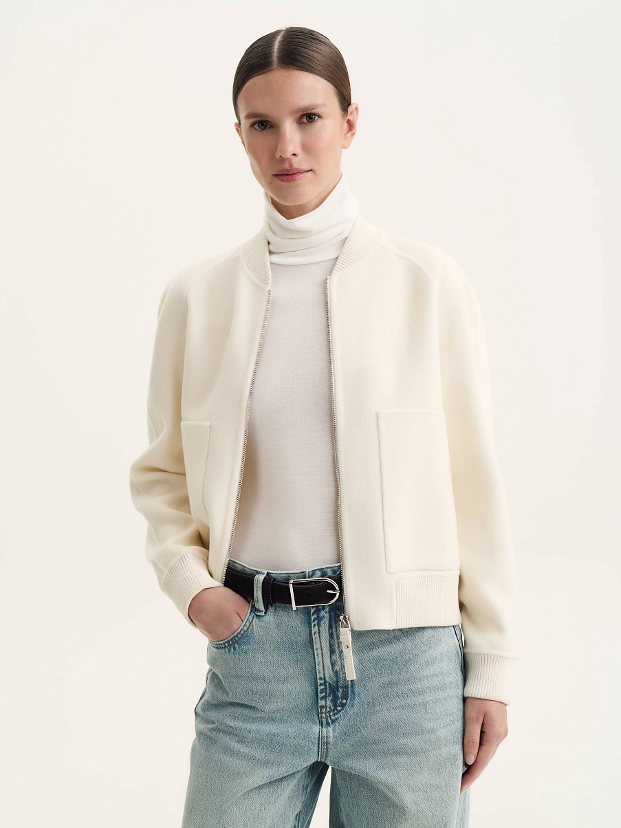 Бомбер из кашемира и шерсти мериноса