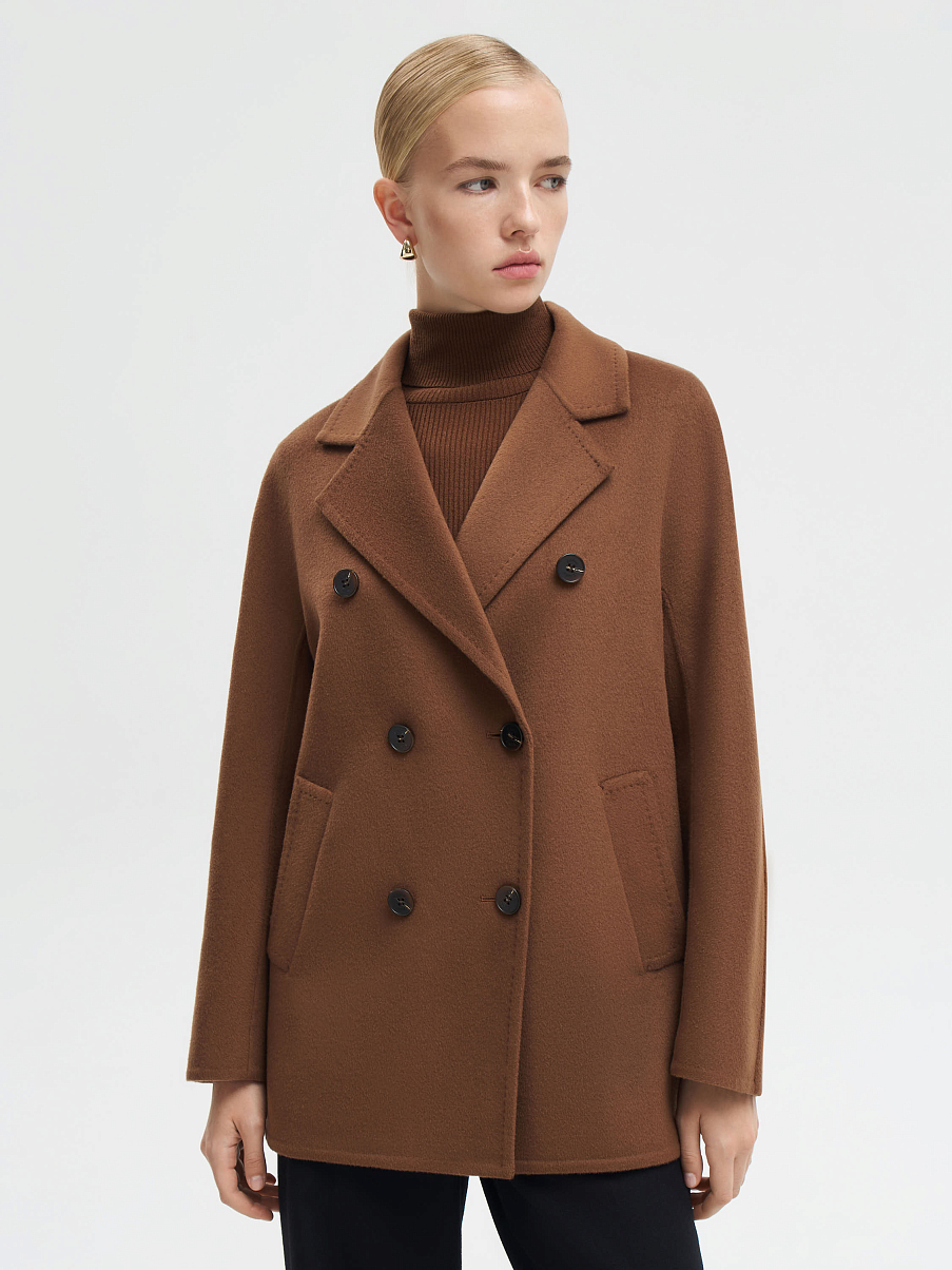 Пальто из шерсти и шелка