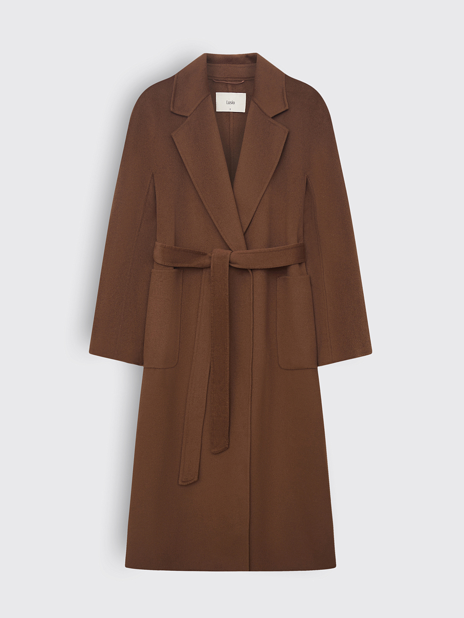 Пальто из шерсти с шелком