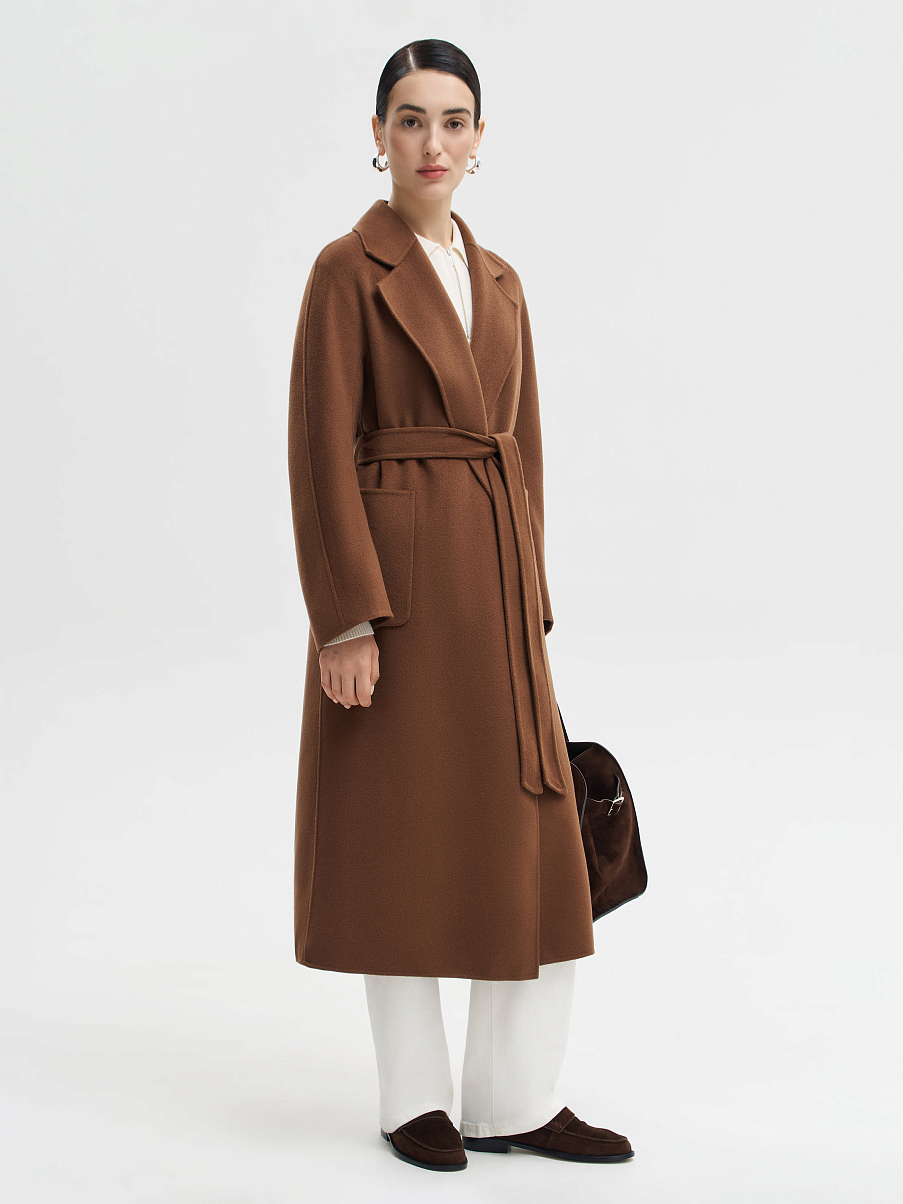 Пальто из шерсти с шелком