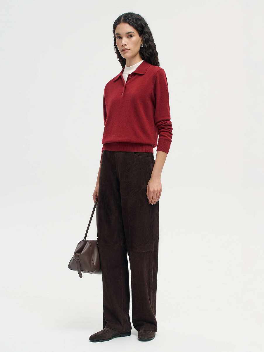 Джемпер-поло из шерсти с кашемиром