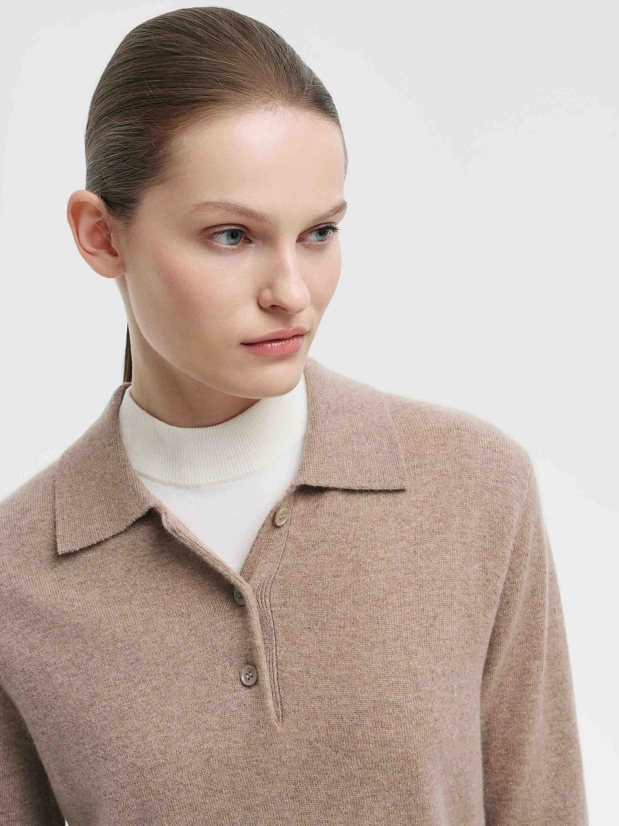 Джемпер-поло из шерсти с кашемиром